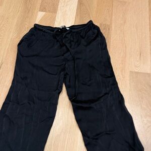 Zara Black satin Drawstring Pants